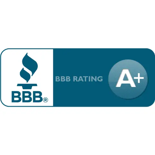 Better Business Bureau A+ rating badge, showing trusted and highly rated service for Wharton Carpet Cleaning in Phoenix.